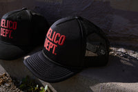Belico Dept. Black & Red logo Trucker hat